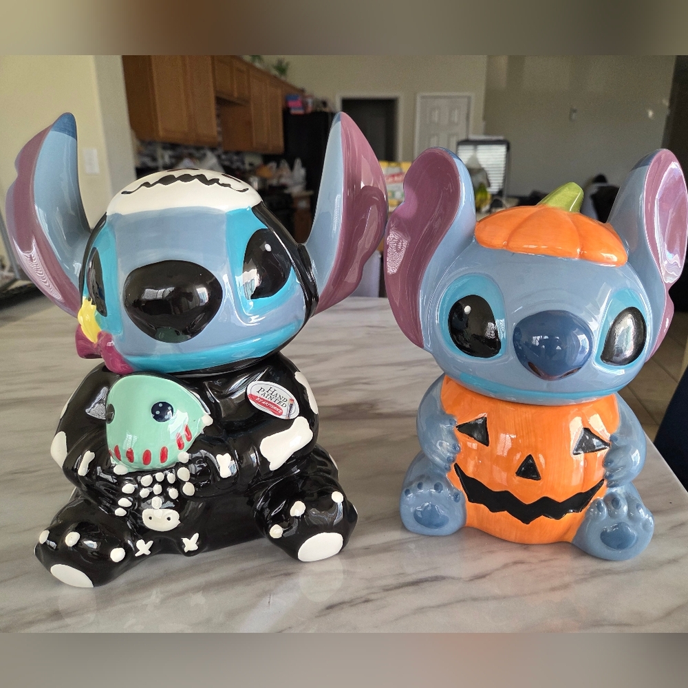 Disney Stitch Halloween Ceramic Cookie Jars